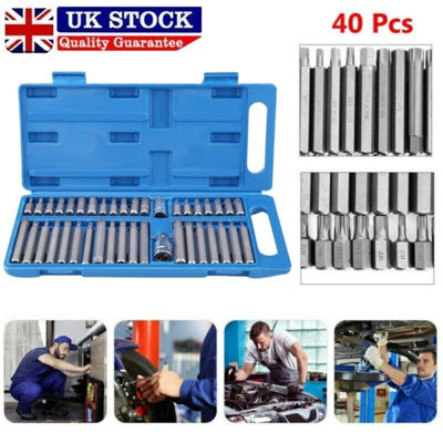 MACHSWON 40-Piece Mechanic Socket Bit Set – Torx, Star, Spline, Hex Allen Key Bits With 1/2” & 3/8” Drive Sockets, Carry Case
