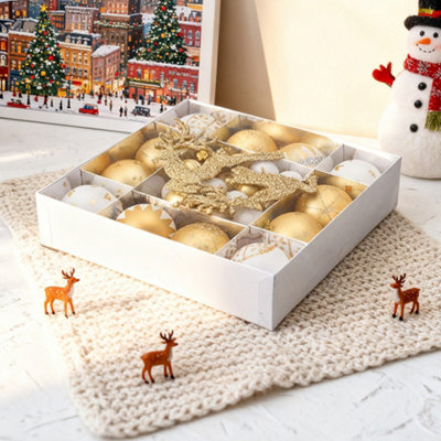 40-piece Set of White and Gold Running Deer 6cm Special-shaped Painted ...