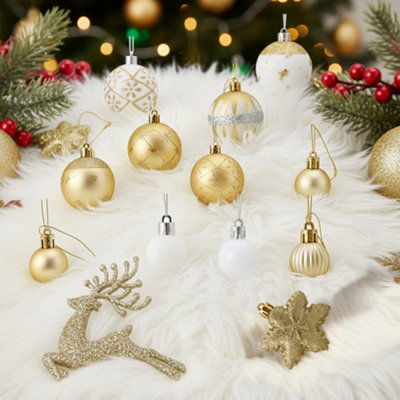 40-piece Set of White and Gold Running Deer 6cm Special-shaped Painted ...