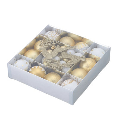 40-piece Set of White and Gold Running Deer 6cm Special-shaped Painted ...