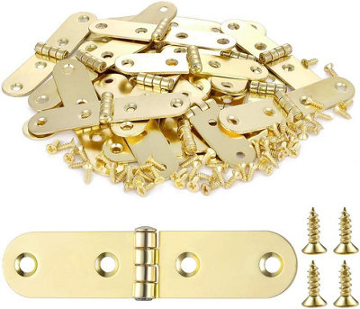 40 Pieces Jewelry Box Hardware Hinges Gold Brass Mini Brass Hinges for ...