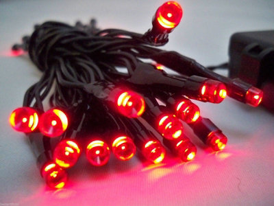 40 Red LED Indoor Battery String Lights 4M Length Party Fairy Christmas Black Cable