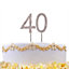 40  Silver Diamond Sparkley CakeTopper Number Year For Birthday Anniversary Party Decorations