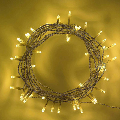 40 Warm White LED Lights Clear Cable Battery Operated Fairy String Christmas Lights