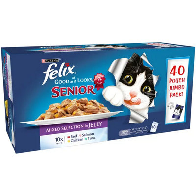 40 x 100g Felix Senior Mixed Selection in Jelly