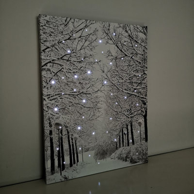 Together for Christmas 16x20 Fiber Optic Canvas | Glow Decor