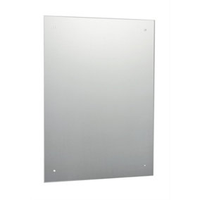 40 x 50cm Rectangle Frameless Bathroom Mirror with Pre-drilled Holes and Wall Hanging Fittings