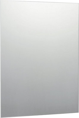 40 x 50cm Rectangle Frameless Bathroom Mirror with Wall Hanging Fittings