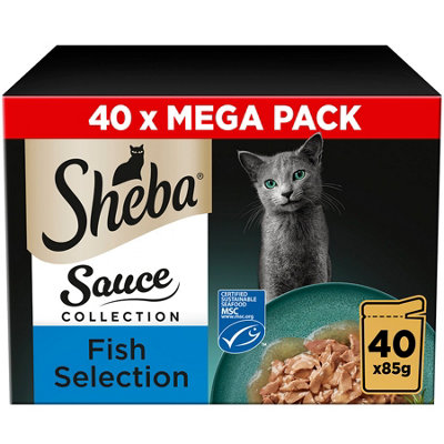 40 x 85g Sheba Sauce Collection Pouches Fish Selection Gravy