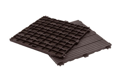 40 x Composite Interlocking Patio & Deck Tiles - All Weather Wood-Effect Garden Paving - Each Measure 30 x 30 x 1.5cm - 7