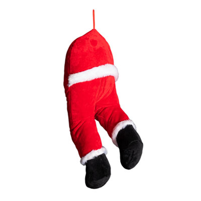 400 Battery Operated Animated Door Hanging Santa Legs Decoration - 9