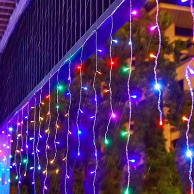 400 Colourful LED Solar Powered Icicle Light String with remote control ...