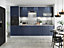 400 Kitchen Wall Unit 40cm Cabinet Soft Close Navy Dark Blue Copper Handle Nora