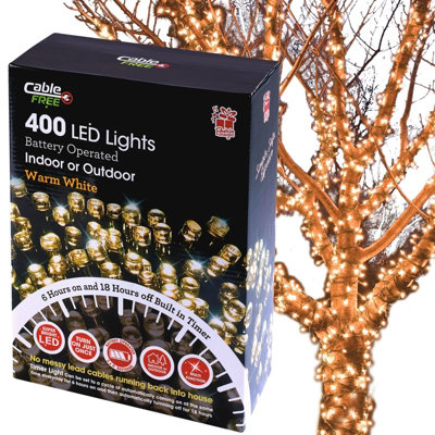 400 LED Indoor Outdoor String Lights with Timer & 8 Light Patterns - Battery Operated Home Garden Christmas Decorations - L32.4m Price Comparisons | Compare The Build