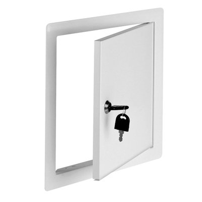 400 mm x 600 mm White Metal Access Panel with Lock Inspection Door Hatch Vision Point - 4