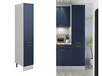 400 Tall Kitchen Larder Cabinet Slim Pantry Unit Navy Blue 40cm Cupboard Nora