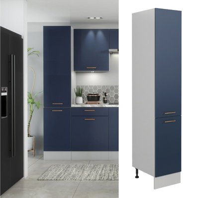400 Tall Kitchen Larder Cabinet Slim Pantry Unit Navy Blue 40cm ...