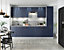 400 Tall Kitchen Larder Cabinet Slim Pantry Unit Navy Blue 40cm Cupboard Nora