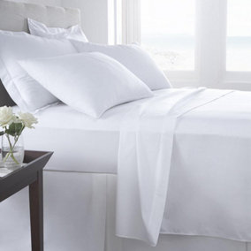 400 Thread Count 100% Egyptian Cotton Flat Sheets White