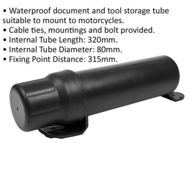 400 x 110mm Wall Mounted Document & Tool Storage Tube - Outdoor Waterproof
