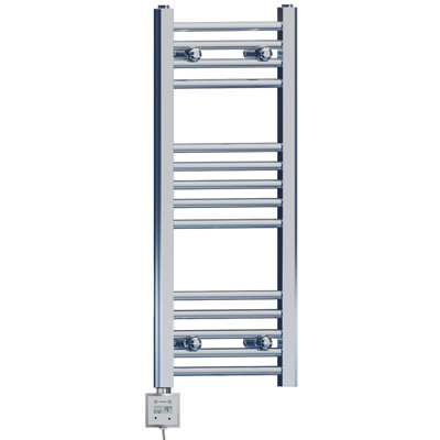 400 x 800 mm Chrome Electric Bathroom Heated Towel Rail Thermostatic ...