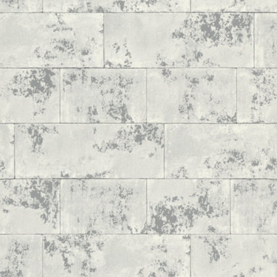 Rasch Portfolio Concrete Brick Grey Wallpaper from B&Q