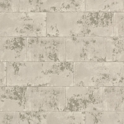 Rasch Portfolio Concrete Brick Neutral Wallpaper from B&Q