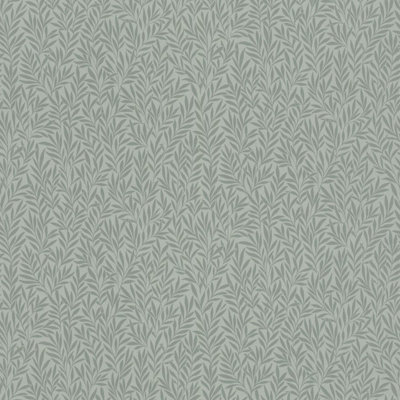 Willow Leaves Vinyl Wallpaper Sage Green Rasch 252958 from B&Q
