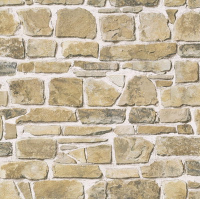 Rasch Brick Stone Effect Natural Wallpaper 265606 from B&Q