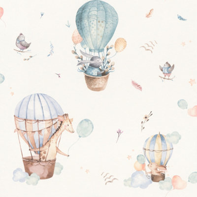 Rasch Balloon Adventure Wallpaper Blue from B&Q