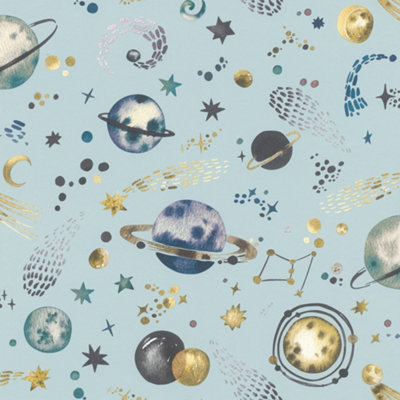 Rasch Celestial Skies Blue Wallpaper from B&Q