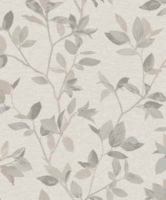 Rasch Silver Birch Luxury Textured WallcoveringSilver/neutral from B&Q