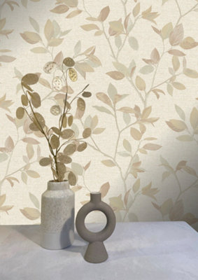 Rasch Silver Birch Luxury Textured WallcoveringRust from B&Q