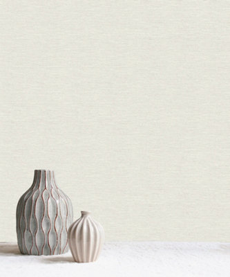 Rasch Silver Birch Luxury Plain Textured WallpaperNeutral from B&Q