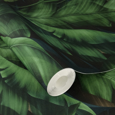 Rasch X Tesa Rio Jungle Leaves Self Adhesive Peel And Stick Textured WallpaperGreen from B&Q