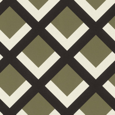 B&Q -  Denzo 3D Deco Motif Khaki Wallpaper