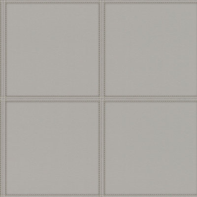 Rasch Club Leather Panels Grey Wallpaper from B&Q
