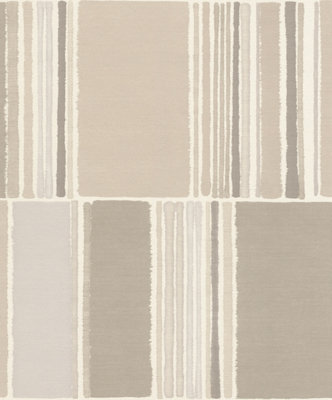 Rasch Florentine Contemporary Colour Blocks Beige And Cream Wallpaper from B&Q