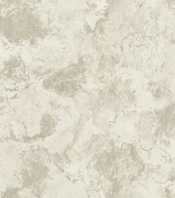 Rasch Non-Woven Industrial Textured Marble Wallpaper Grey Cream 497229 from B&Q
