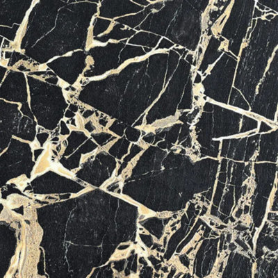 Rasch Enzo Marble Effect Black And Gold Metallic Wallpaper 538113 from B&Q