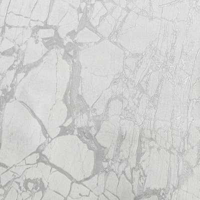 Rasch Enzo Marble Effect White And Silver Metallic Wallpaper 538144 from B&Q