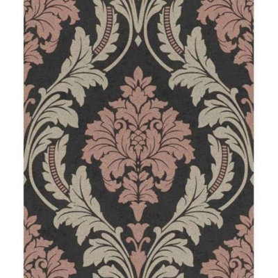 Holden Décor Rasch Glittered Damask Wallpaper Vinyl Extra Washable Paste The Wall from B&Q