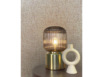 Rasch Vasari Angelica Vinyl Wallpaper Hessian 544671 Taupe from B&Q