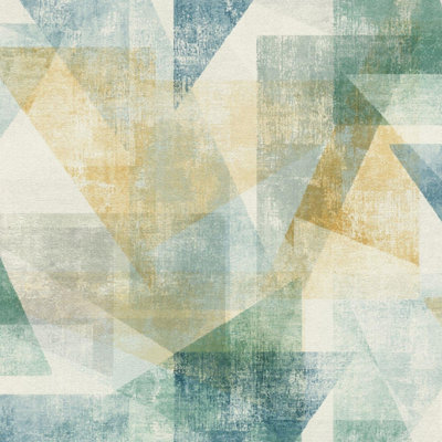 Rasch Linares Triangles Geometric Wallpaper Multicolour Textured Vinyl Feature Wall from B&Q