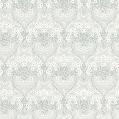 Sophia Floral Vinyl Wallpaper Grey Rasch 710069 from B&Q