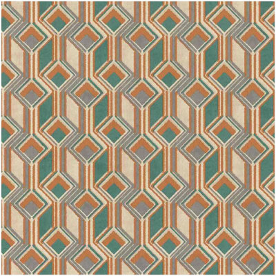 Rasch non-woven wallpaper 746525 orange beige petrol 3D look squares (4,09£/1qm) - Image 3
