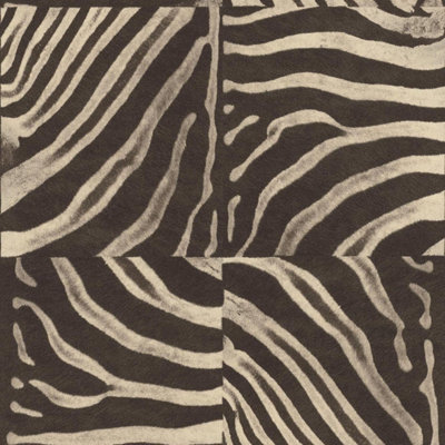 Rasch Brown Zebra Pattern Animal Print Wallpaper Textured Extra Washable Vinyl from B&Q