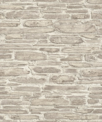 Rasch Tapetenwechsel Bare Brick Neutral Wallpaper from B&Q