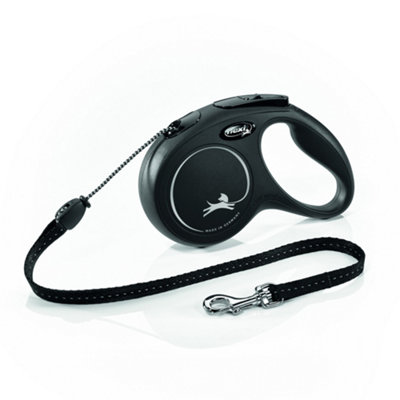 Flexi New Classic Cord Retractable Medium Black 5M Dog Leash/lead 1-20Kg