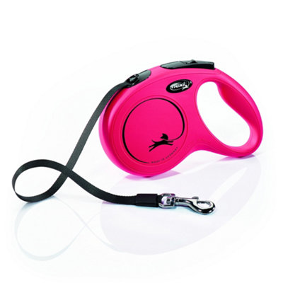 B&Q -  New Classic Tape Retractable Medium Red 5M Dog Leash/lead 1-25Kg
